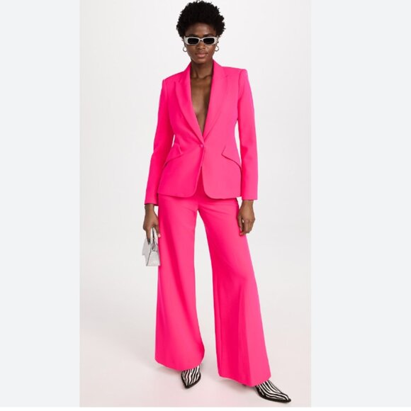 L’agence Hot Pink Suit Chamberlain Blazer Jacket and Pants SZ 4